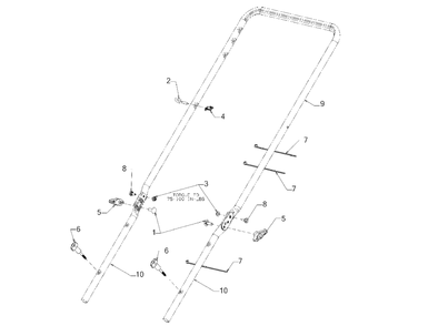 Handle Diagram and Parts List for 12AVB2M5345 2021 Yard Machines Lawn Mower